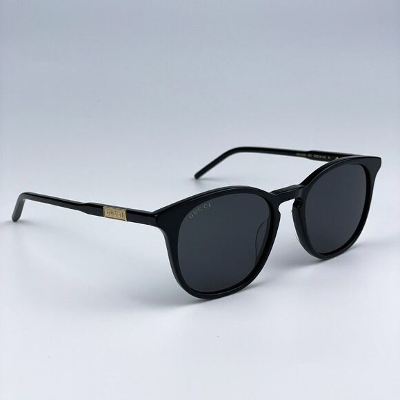 NEW Gucci GG1157S 001 Black Grey Round Unisex Sunglasses - Picture 7 of 15